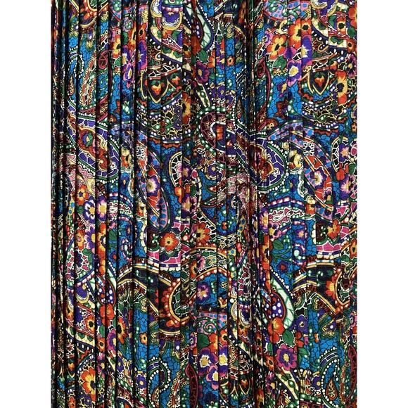 Diane Freis Midi Maxi Dress Paisley 3/4 Sleeve V Neck Elastic Waist V ne… - Picture 6 of 12